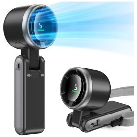3 IN 1 Portable Handheld Turbo Fan, 5 Gear Wind,5000mAh Battery Operated (Option: Black)